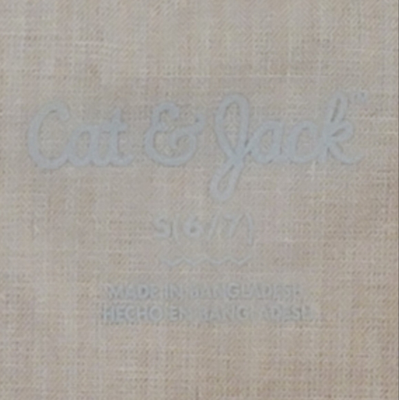 Cat & Jack boys Small buttom up light pink and white striped Dress shirt - Picture 3 of 3